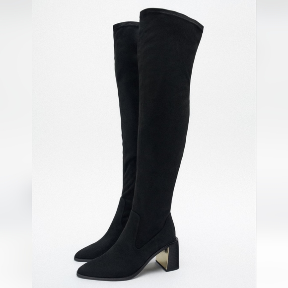NWT Zara Heeled Over the Knee Boots - Picture 3 of 7